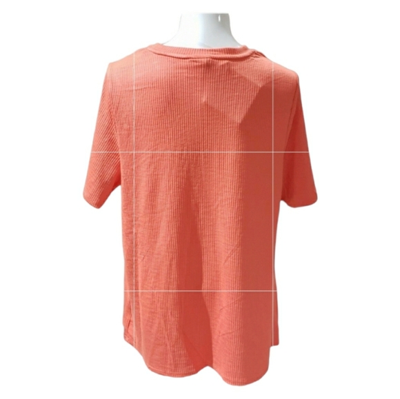 NWT WOMEN'S AVA & VIV SLIM FIT SHORT SLEEVE RIBBED SHIRT - Picture 5 of 9